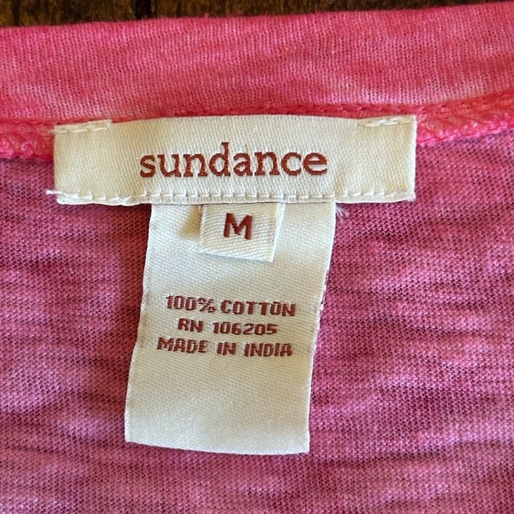 Sundance | Pink Embroidered Crewneck Long Sleeve Shirt, Size Medium - Picture 4 of 6